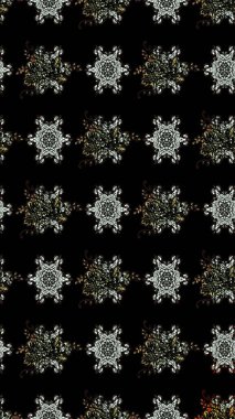 Tropik çiçek desenleri. Siyah renkli çiçekler. Raster illüstrasyonu.