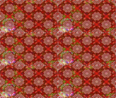 Şirin çiçek elementleri. Raster illüstrasyonu. Kırmızı ve kahverengi renkte çiçekler. Kusursuz..