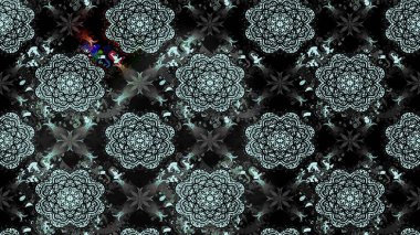 Siyah renklerde. Taslak dekoratif arka plan, çiçek mandala. Çiçek. Raster illüstrasyonu.