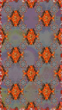 Çocuksu tasarım. El çizimi çiçekli, pürüzsüz bir desen. Tekstil, kumaş, ambalaj, hatıra defteri için hoş bir çiçek arkaplanı. Gri ve kahverengi arkaplanda.