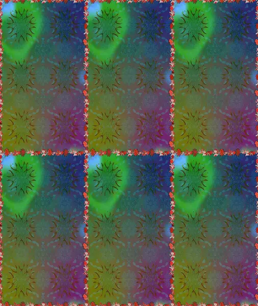 Renkli Bahar Temalı Kusursuz Arkaplan. Sevimli çiçek raster deseni. Düz Çiçek Elementleri Tasarımı. Yeşil ve mavi renkte çiçekler.