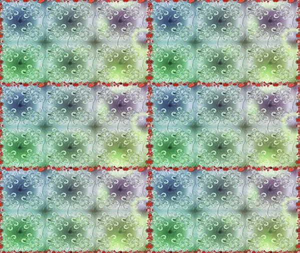 Tarafsız ve gri renklerde çiçekler. Raster illüstrasyonunda kusursuz çiçek deseni. Düz Çiçek Elementleri Tasarımı. Renkli Bahar Teması Kusursuz Arkaplan.