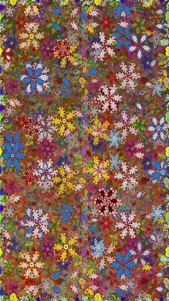 Kusursuz çiçek deseni duvar kâğıdı olarak kullanılabilir. Kahverengi ve kırmızı renkte çiçekler. Raster illüstrasyonu.