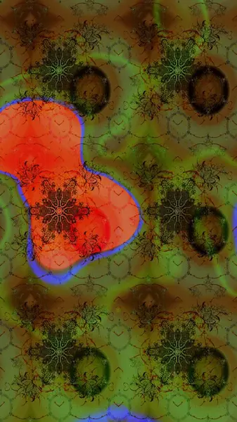 Raster çiçek desenli çiçek deseni, yapraklar, dekoratif elementler, sıçrama, lekeler, el çizimi kontur çizgileri ve Doodle çizim stili, grafik raster çizim çizimi.