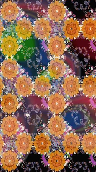 Kullanılabilir Tekstil, tebrik kartı, boyama kitabı, telefon durumda yazdırma için. Hint çiçek desenli madalyon desen. Raster kına dövme tarzı. Etnik Mandala süsleme.