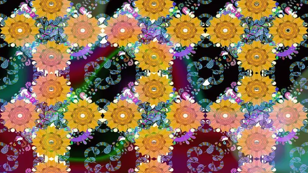 Hoş bir çiçek geçmişi var. Raster illüstrasyonu. Küçük bir çiçekte eskiz deseni. Güzel kumaş deseni.