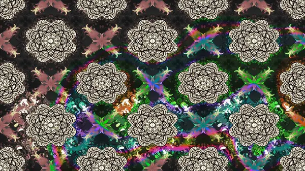 Gri renkli çiçekler. Asya tekstil tarzında. Çiçek desenli çizim. Düz Çiçek Elementleri Tasarımı. Renkli Bahar Teması eskiz kalıbı. Raster illüstrasyonu.