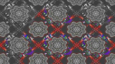 Parlak renkli çiçekleri ve gri renkli yaprakları olan harika bir çiçek deseni. Moda baskıları için zarif bir şablon. Halk tarzı. Modern çiçek arkaplanı.