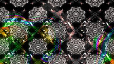 Çiçek desenli eskiz. Düz Çiçek Elementleri Tasarım Raster illüstrasyonu. Siyah renkli çiçekler. Renkli Bahar Teması çizim şablonu.