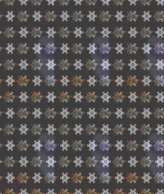 Raster düz çiçek çizim deseni. Hediye ambalaj kağıdı, tebrik kartları, posterler ve pankart tasarımı. Gri renkli çiçekler.