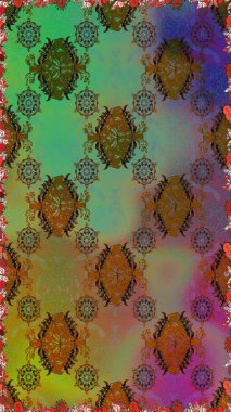 Raster illüstrasyonu. Güzel kumaş deseni. Bahar çiçekli, dikişsiz çiçek deseni..