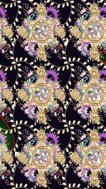 Raster suluboya çiçek deseni, narin çiçekler, siyah çiçekler, tebrik kartı şablonu. Güzel kumaş deseni.