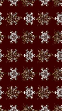 Raster illüstrasyonu. Çizim çiçek deseni duvar kâğıdı olarak kullanılabilir. Kahverengi renkte çiçekler.