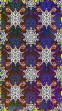 Çiçekler, suluboya ile sorunsuz çiçek desenli. Raster desen. Fantezi kumaş deseni.