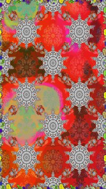 Ev dekorasyonu. Paisley baskı el çizilmiş elemanları. Fantezi çiçekler, doğal duvar kağıdı, çiçek dekorasyon kıvırcık illüstrasyon ile Dikişsiz desen.