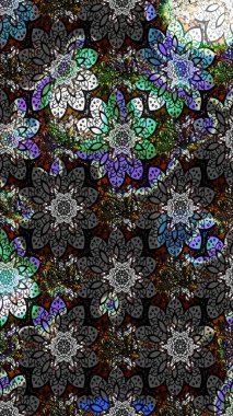 Raster illüstrasyonu. Gri renkli çiçekler. Çizim çiçek deseni duvar kağıdı için kullanılabilir.