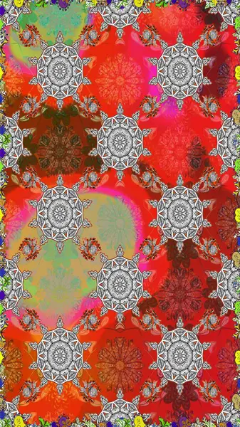 Ev dekorasyonu. Paisley baskı el çizilmiş elemanları. Fantezi çiçekler, doğal duvar kağıdı, çiçek dekorasyon kıvırcık illüstrasyon ile Dikişsiz desen.