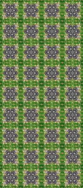 Çiçekli süslemeli, pürüzsüz bir desen. Doğu tarzında klasik tasarım öğesi. Duvar kâğıdı için altın süslü bir illüstrasyon. Süslü dantel iz sürücü. Geleneksel Arap dekoru yeşil, gri renkler