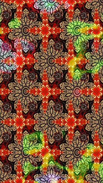 Raster illüstrasyonu. Çiçek süslemeli çizim deseni. Siyah renkte çiçekler.