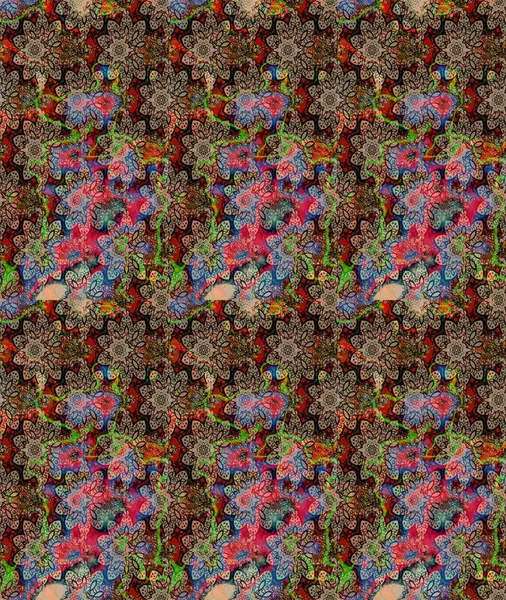 Çiçek deseni duvar kağıdı, desen dolguları ve web sayfası arka planı için kullanılabilir. Şekil verilmiş çiçeklerle eskiz deseni. Süslü zentangle çizim dokusu, soyut çiçeklerle süslenmiş..