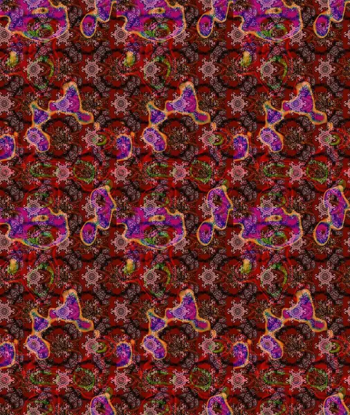 Raster illüstrasyonu. Kahverengi renkte yaz çiçekleri. Raster çiçek desenli ve çiçekli..