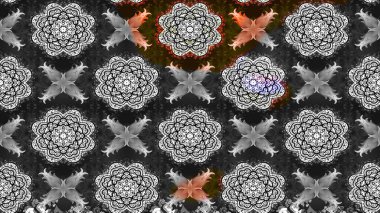 Çiçek buketleriyle klasik bir eskiz şekli. Gri renklerde. Raster illüstrasyonu.