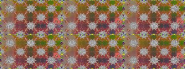 Raster illüstrasyonunda kusursuz çiçek deseni. Suluboya tarzında kahverengi ve gri renkte çiçekler.