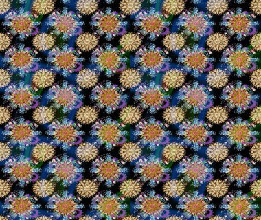 Güzel kumaş deseni. Raster suluboya deseni, narin çiçekler, mavi çiçekler, tebrik kartı şablonu..