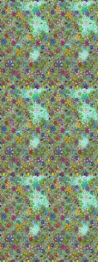 Raster illüstrasyonunda kusursuz çiçek deseni. Yeşil ve nötr renkte çiçekler.