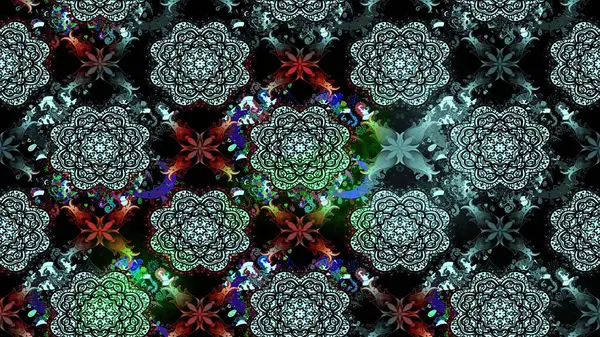 Suluboya tarzında siyah renklerde. Küçük çiçekli yay deseni çiz. Raster illüstrasyonu.