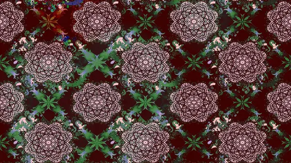 Kahverengi renkte yaz çiçekleri. Küçük çiçekteki sevimli çiçek deseni. Raster deseni. Raster illüstrasyonu.