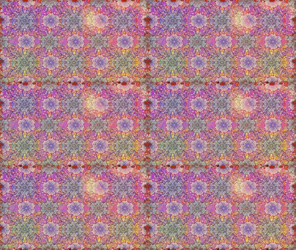 Raster illüstrasyonu. Tarafsız ve pembe renklerde. Kusursuz dekoratif arka plan, çiçek mandala. Çiçek..