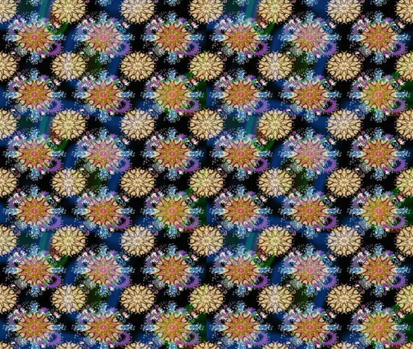 Güzel kumaş deseni. Raster suluboya deseni, narin çiçekler, mavi çiçekler, tebrik kartı şablonu..