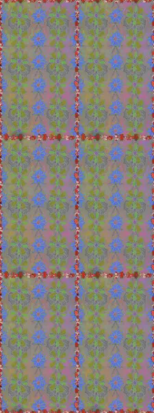 Renkli Bahar Temalı Kusursuz Arkaplan. Düz Çiçek Elementleri Tasarımı. Raster illüstrasyonu. Çiçek deseni. Kusursuz Chichi kumaş deseni..