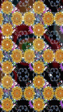 Raster deseni. Çiçekli çiçek deseni, suluboya. Küçük çiçekte güzel bir çiçek deseni..