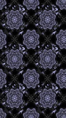 Raster illüstrasyonu. Siyah renklere karalamalı çiçek deseni çiz.