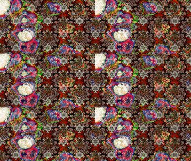 Raster Moda kumaş deseni. Çizgi çizimi kalıbı. Şirin çiçekler..