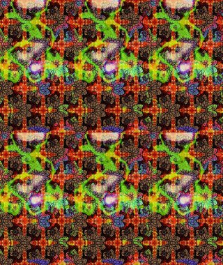 Raster illüstrasyonundaki çiçek desenli çizim. Renkli Bahar Teması eskiz kalıbı. Güzel kumaş deseni. Düz Çiçek Elementleri Tasarımı.