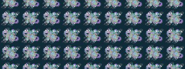 Mavi renkli çiçekler. Raster düz çiçek çizim deseni. Tasarım hediye paketi, tebrik kartları, posterler ve afiş tasarımı.