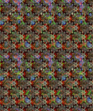 Organik motif arka planı. Çizim kalıbı. Raster illüstrasyonu. Ultraviyole kumaş deseni.