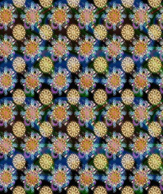 Çiçek deseni. Raster illüstrasyonu. Chichi 'nin kumaş kalıbını çiz. Renkli Bahar Teması eskiz kalıbı. Düz Çiçek Elementleri Tasarımı.