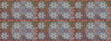 Gri ve kahverengi renkte çiçekler. Renkli Bahar Temalı, pürüzsüz bir arka plan. Çiçekli, suluboya desenli kusursuz çiçek deseni. Düz Çiçek Elementleri Tasarım Raster illüstrasyonu.