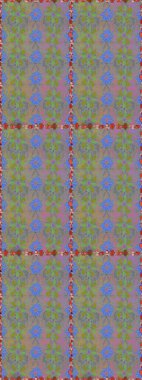 Renkli Bahar Temalı Kusursuz Arkaplan. Düz Çiçek Elementleri Tasarımı. Raster illüstrasyonu. Çiçek deseni. Kusursuz Chichi kumaş deseni..