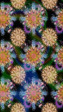 Raster Moda kumaş deseni. Çizgi çizimi kalıbı. Şirin çiçekler..