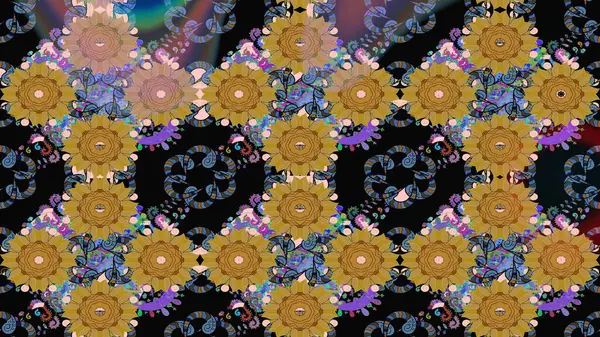 Çiçek desenli raster, siyah çizgi grafik desenli soyut raster arkaplan. Modern stil dokusu.