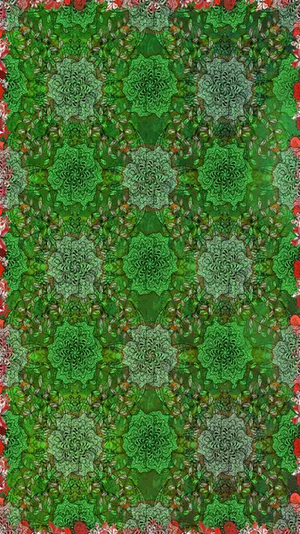 Çiçekle kusursuz desen. Yeşil ve nötr renklerde çiçekler. Renkli Bahar Temalı Kusursuz Arkaplan. Düz Çiçek Elementleri Tasarımı.