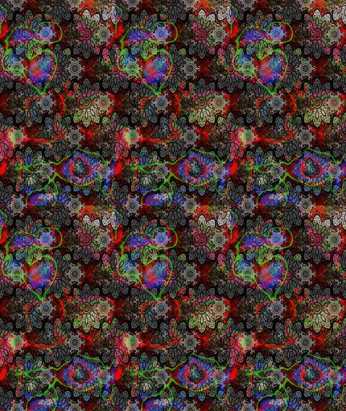 Düz Çiçek Elementleri Tasarım Raster illüstrasyonu. Renkli Bahar Teması eskiz kalıbı. Çiçek desenli eskiz. Siyah renkte çiçekler.