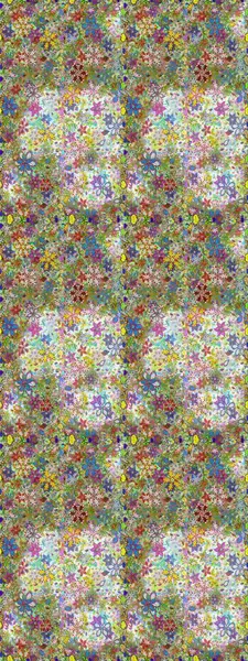 Retro tekstil tasarım koleksiyonu. Çiçekli ipek eşarp. El çizimi çiçek unsurları olan soyut, dikişsiz raster deseni. Tarafsız ve yeşil, tarafsız ve yeşil. 1950 'ler-1960' lar motifleri.