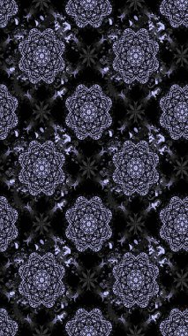 Raster illüstrasyonu. Siyah renklere karalamalı çiçek deseni çiz.