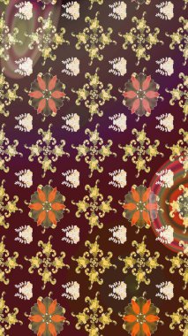 Nazik, narin çiçek arkaplanı. Çiçekli karalama şeklinde Raster çiçek deseni. Kahverengi renkte çiçekler.